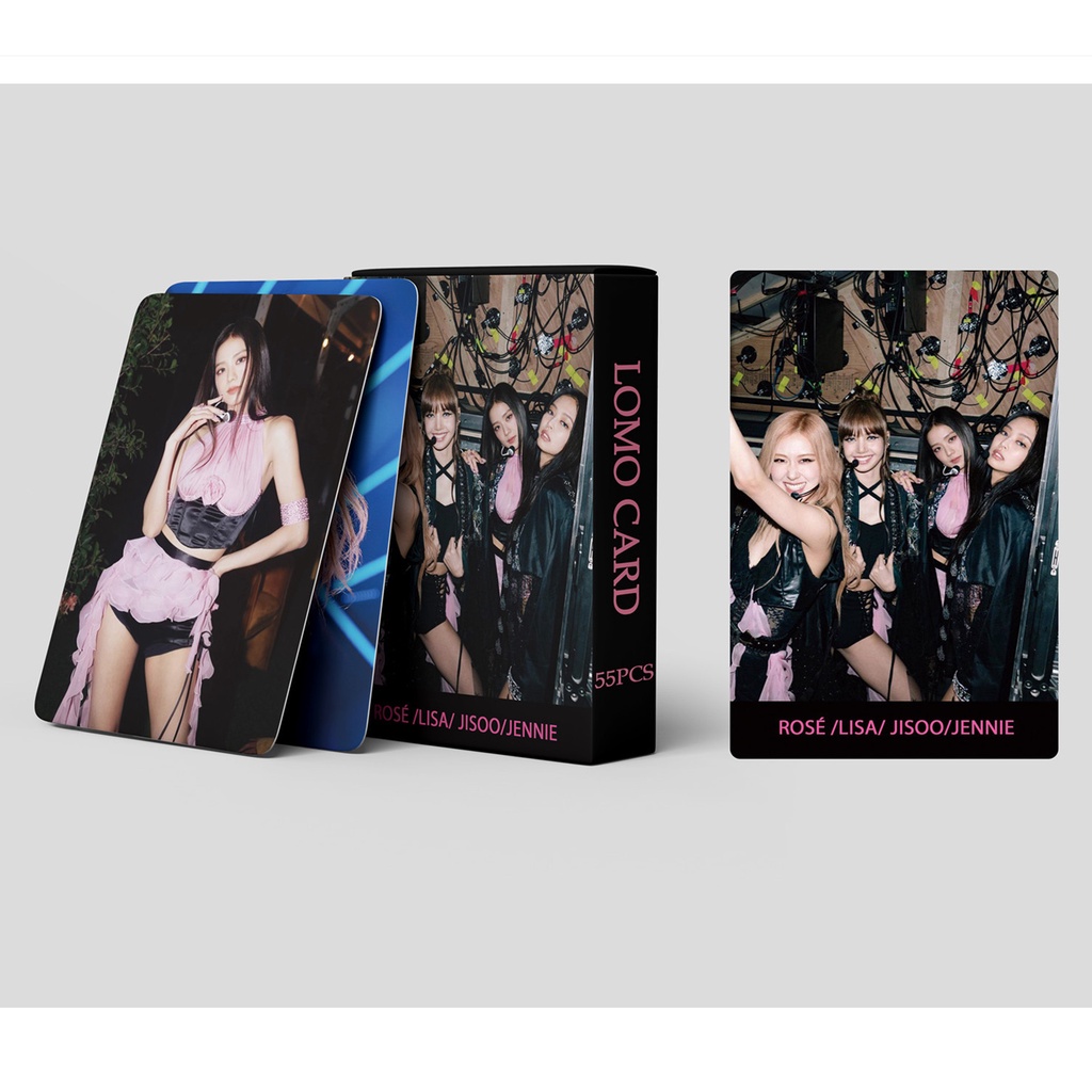 55pcs/box Hitam-PINK Coachella Photocard JENNIE JISOO ROSE LISA Lomo Kartu Blackpink Kpop Postcards Blackpink