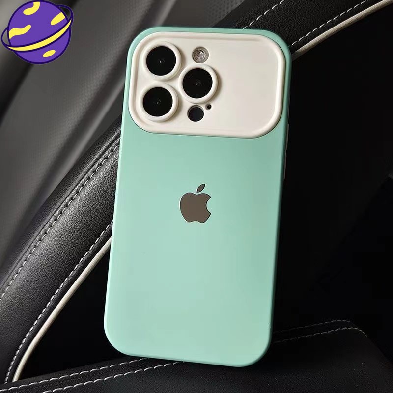 IPHONE Casing Silikon Jendela Besar Warna Kontras Cocok Untuk Iphone14 13 12 11 Pro X XS Max XR 14Plus Perlindungan Lensa Soft Case