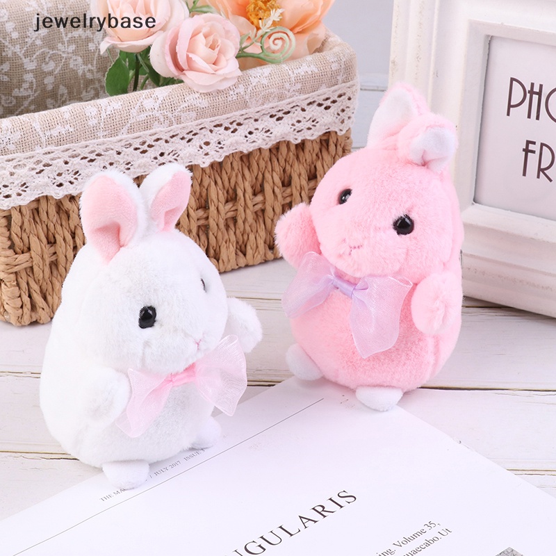 [jewelrybase] Cute Bow Rabbit Plush Stuffed Doll Lembut Mewah Mainan Gantungan Kunci Tas Liontin Anak Hadiah Butik