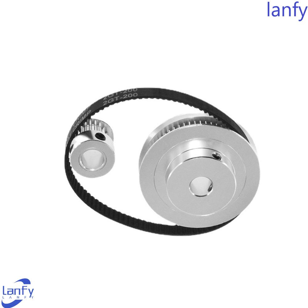 Lanfy Synchronous Wheel Alumunium 2GT Synchronous Pulley 20 &amp; 60gigi Drive Pulley Sabuk Katrol Synchronous Belt