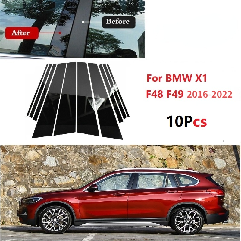 Hitam Mengkilap Pintu Mobil Jendela Kolom Tengah B C Tiang Pilar Stiker Trim Cermin Dekorasi Film Untuk BMW X1 E84 2010-2015 F48 F48lci 2016-2022 Aksesoris