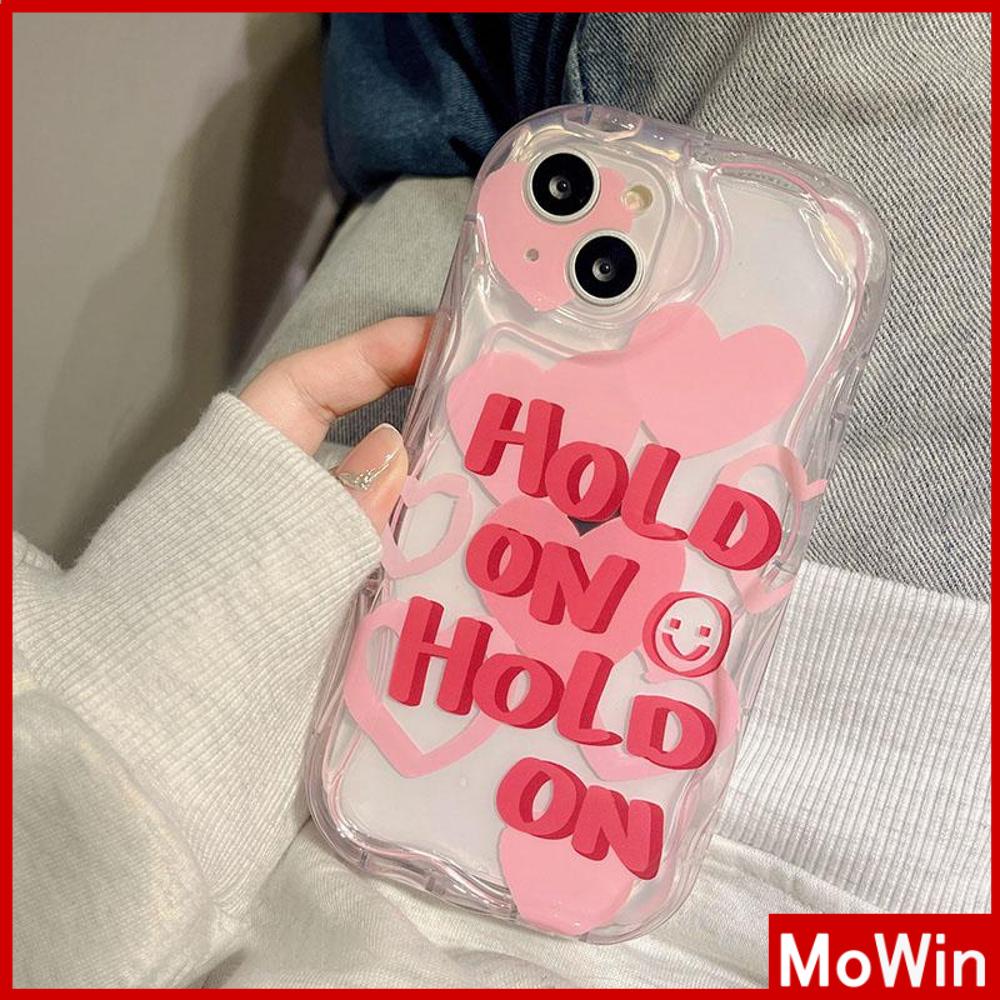 For iPhone 14 Pro Max iPhone Case 3D Curved Edge Wave Clear Case TPU Airbag Shockproof Camera Cover Cute Pink Slogan Compatible For iPhone 13 Pro max 12 Pro Max 11 xr xs max 7 Plus