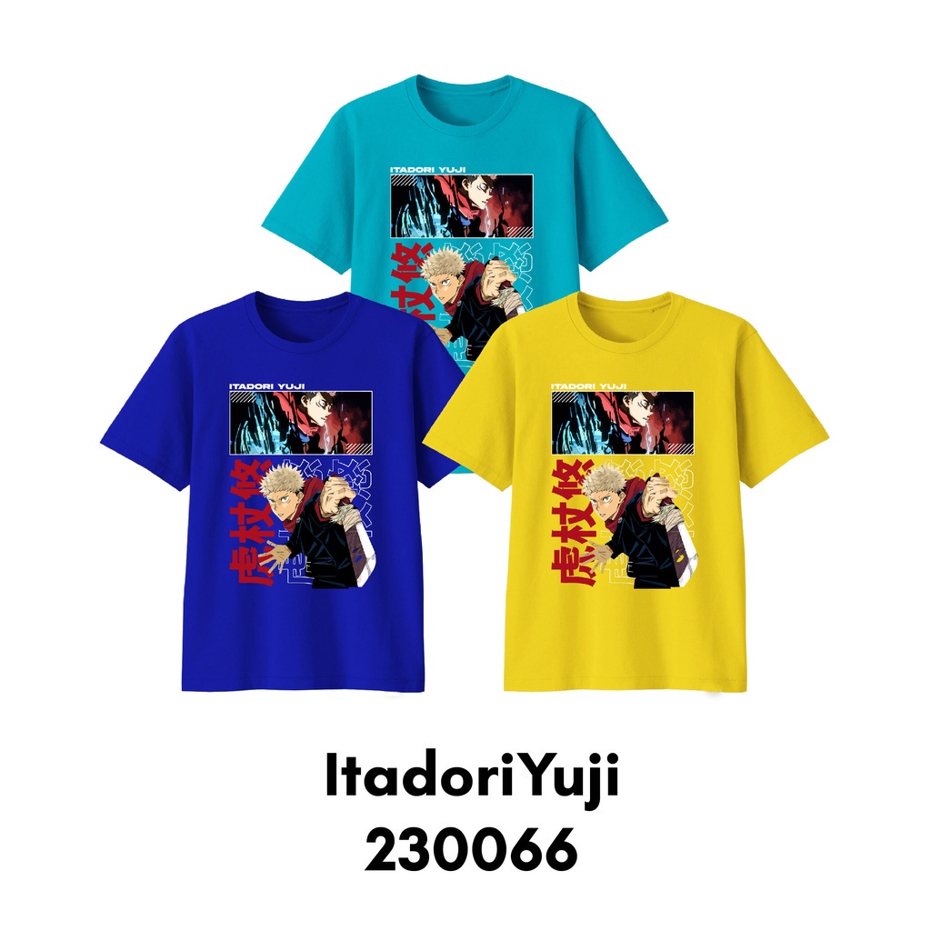 Kaos Anime Jujutsu Kaisen Satoru Gojo &amp; Itadori Yuji Size Bayi Sampai Dewasa Bahan Katun 30s