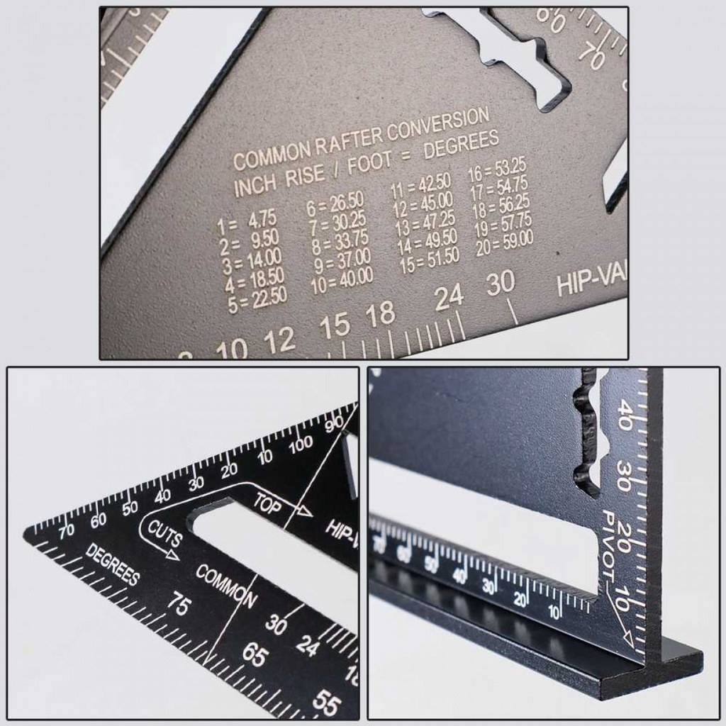 Penggaris Siku Mistar Triangle Ruler Aluminium 7Inch Perkakas Bangunan