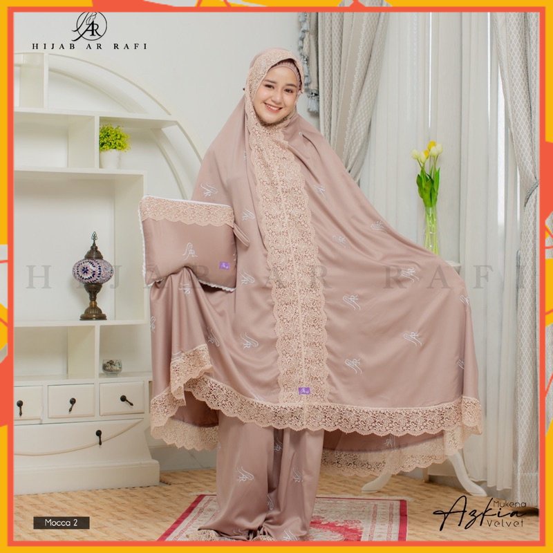 Mukena Dewasa Terbaru 2023 Mewah Mukena Azkia Potongan Arrafi Bawahan Atasan Ekslusif Sejuk Cantik A