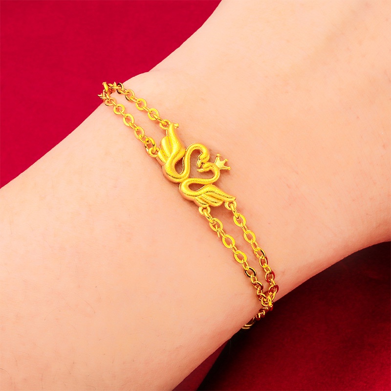 Goldkingdom Fashion Perhiasan Aksesoris Ready Stock Matte Gelang Baru Wanita Swan Panjang Lucu Gelang