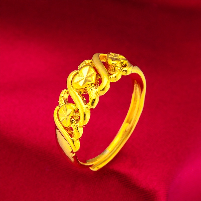 Goldkingdom Aksesoris Perhiasan Fashion Ready Stock Cincin twist Minimalis Lapis Emas Untuk Pasangan