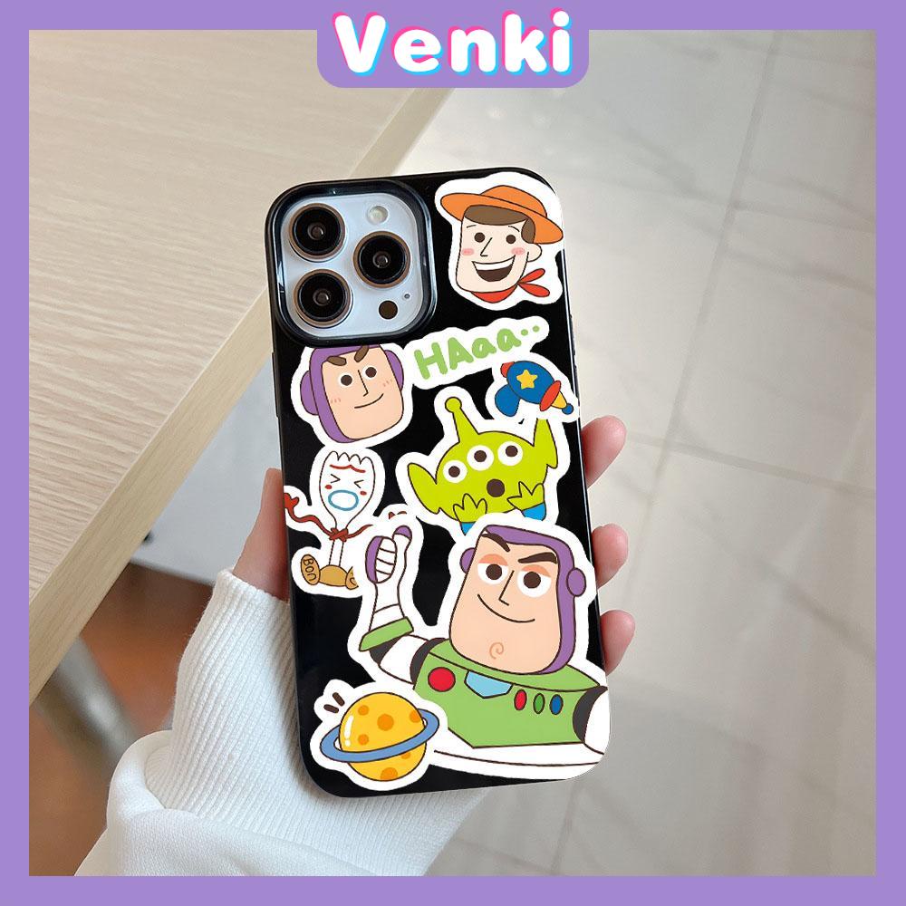 VENKI - For iPhone 11 iPhone Case Black Glossy TPU Soft Case Shockproof Protection Camera Cute Cartoon Compatible with iPhone 14 13 Pro max 12 Pro Max xr xs max 7Plus 8Plus