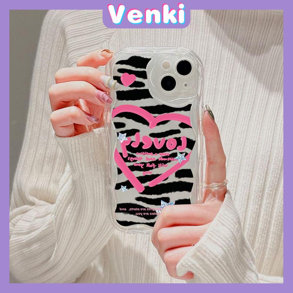 VENKI - For iPhone 11 iPhone Case 3D Curved Edge Wave Clear Case TPU Airbag Shockproof Camera Cover Heart shaped Compatible with iPhone 14 13 Pro max 12 Pro Max xr xs max 7 Plus 8