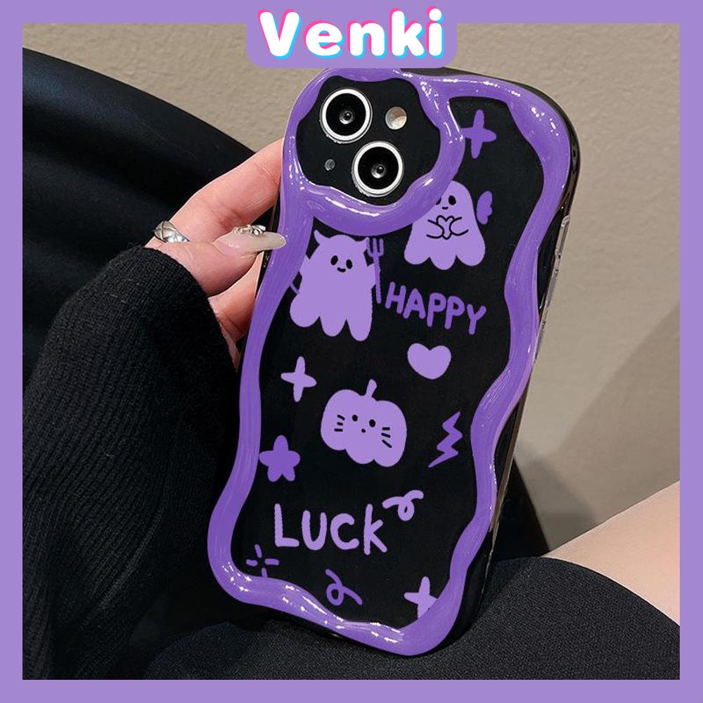 VENKI - For iPhone 11 iPhone Case 3D Curved Edge Shiny Finish Black TPU Airbag Shockproof Camera Case Purple Little Devil Compatible with iPhone 14 13 Pro max 12 Pro Max xr xs max