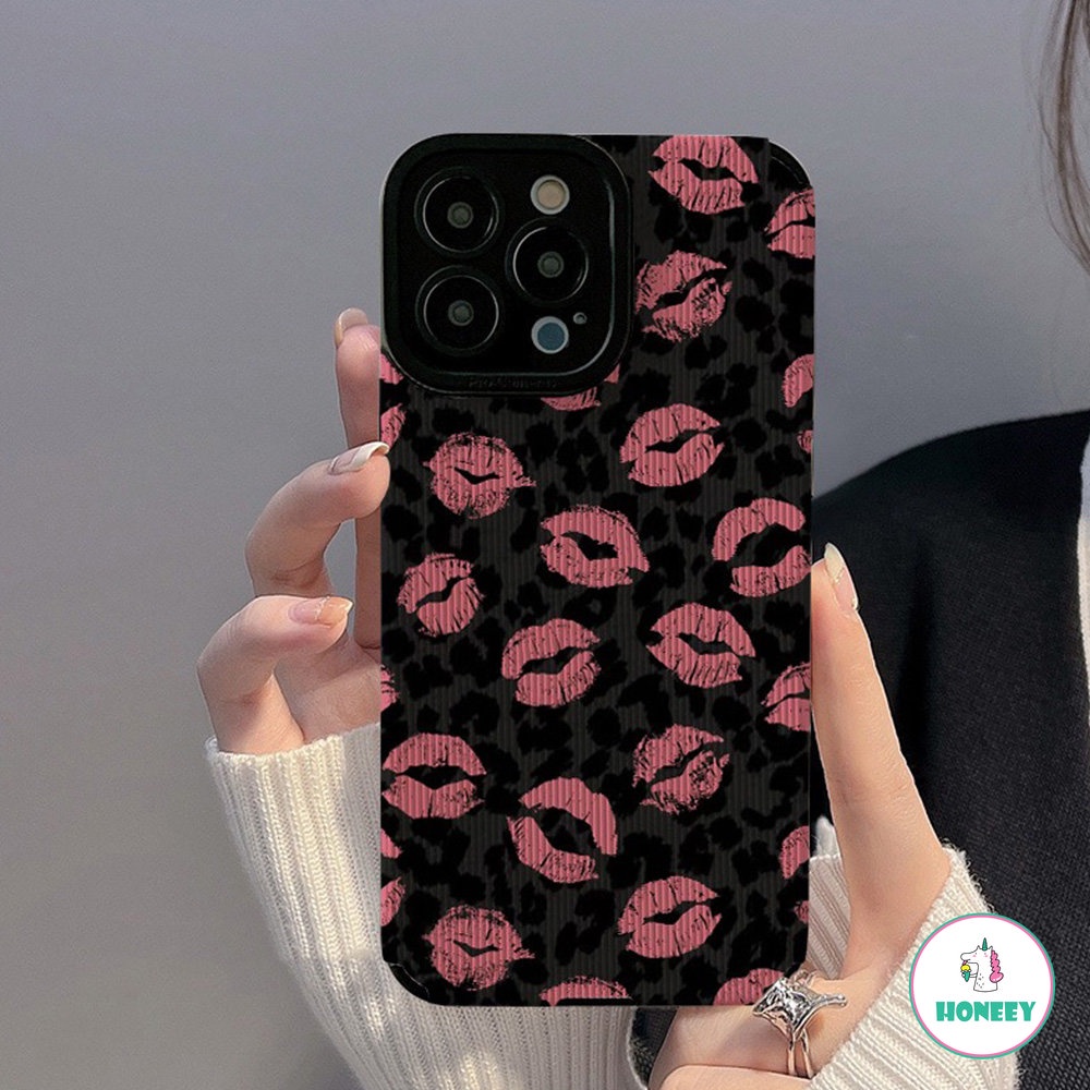 IPHONE Fashion Full Lip Case Kompatibel Untuk Iphone11 12 13 14 Pro Max 12Pro 14 7 8 Plus X XR XSMAX Soft Cover Pelindung