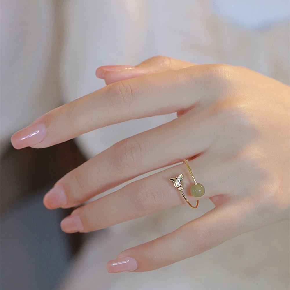 Mxbeauty Wanita Pembukaan Cincin Elegan Pesona Indah Kupu-Kupu Niche Desain Gadis Hadiah Tembaga Retro Vintage Ring