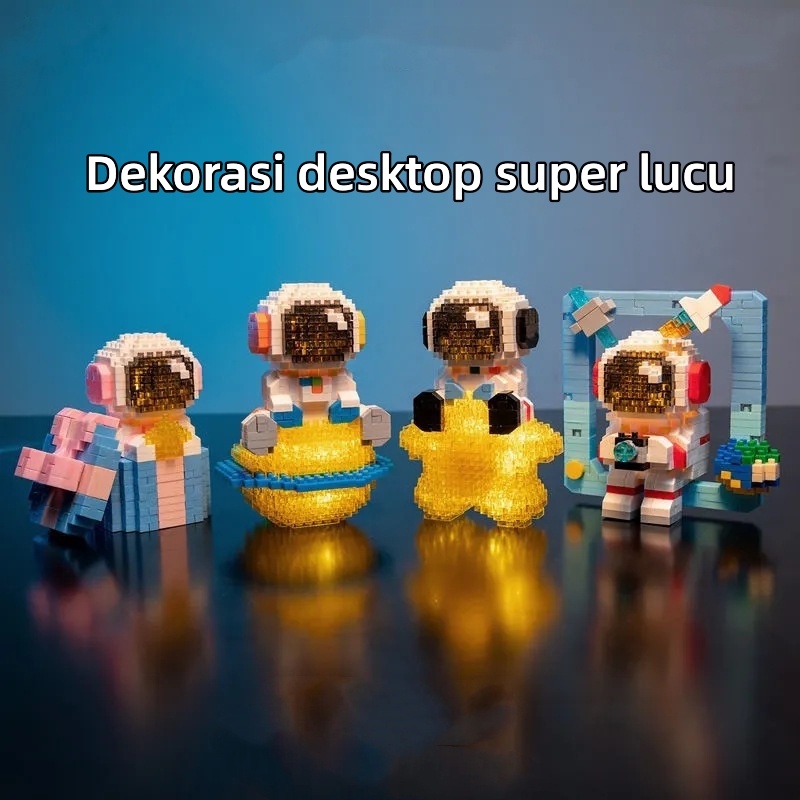 （Bisa Bersinar)Mainan Balok Susu 3D Nano Blok Edukasi Karakter Kartun DIY 3D Puzzle Brick Mini