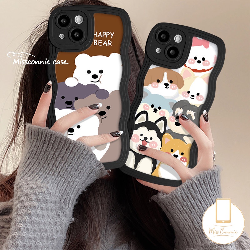 Casing Puppy Kartun Lucu Untuk Redmi 9C 12C 9 10C 9T 10A 9A A1 10 A1+Redmi Note 11 8 11 9s 9 11s 10s 10 Pro POCO M3 X3 NFC Pro Mi 11T Pro Lovely Puppy Soft Tpu Wavy Casing Edge