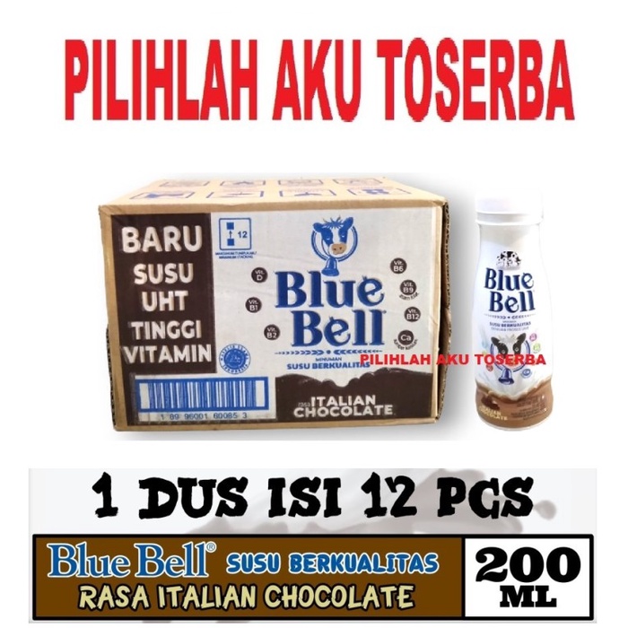 

BLUE BELL Susu Italian Chocolate Botol 200 ml - ( HARGA 1 DUS ISI 12 )