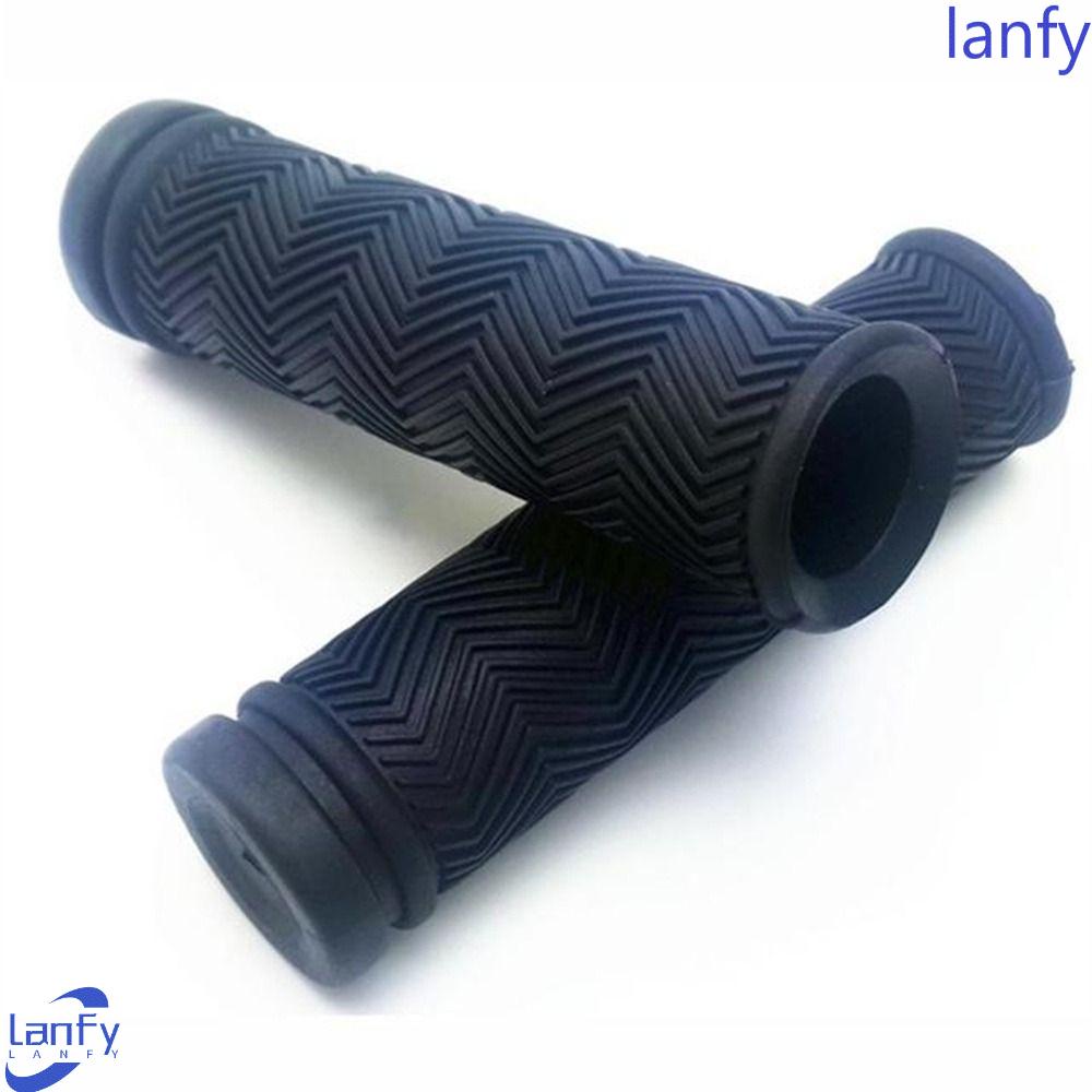 Lanfy Grip Stang Sepeda Sepeda Hitam Tahan Lama Sepeda Jalan Non-slip Gigi Tetap Lembut Skuter Grips