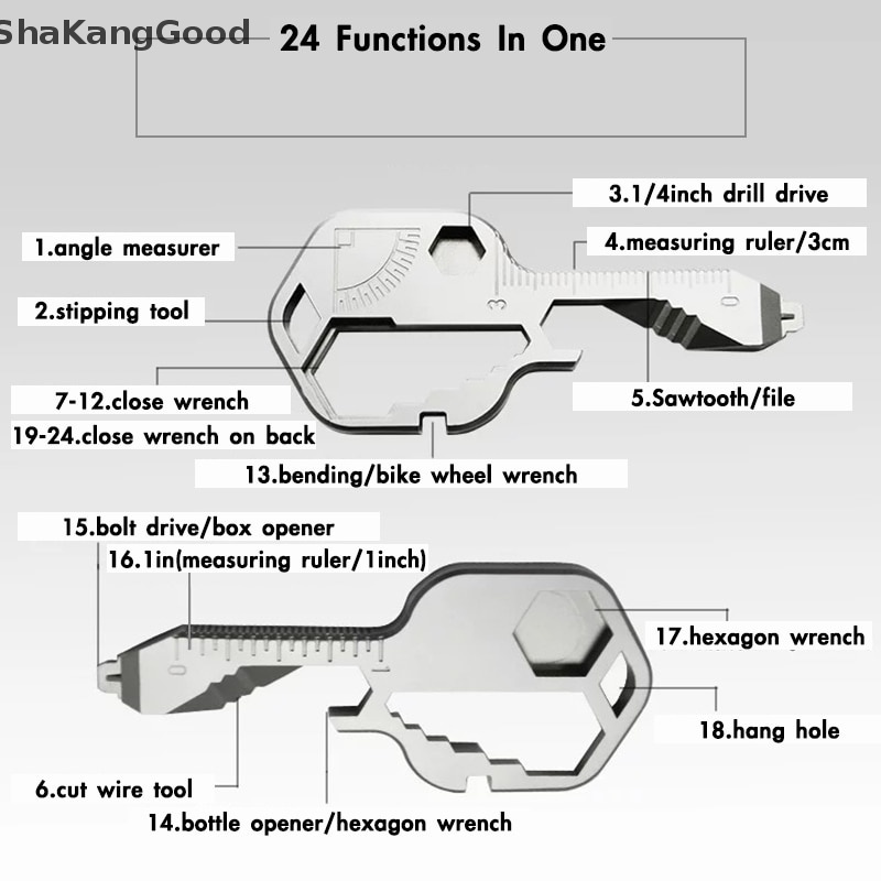 Gantungan Kunci Mini SKID 24in1 Stainless Steel Outdoor Portable Tools SKK