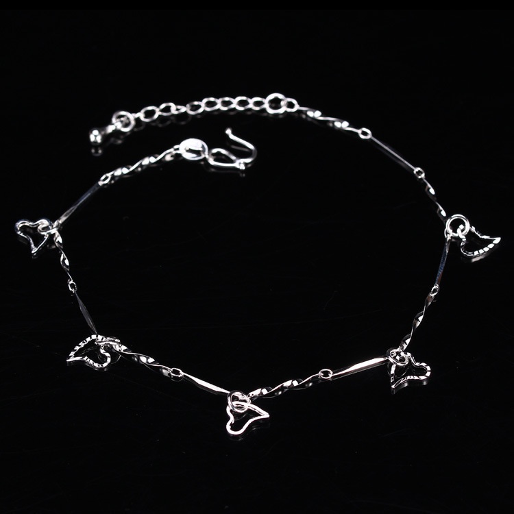 Aksesoris Perhiasan Fashion Goldkingdom Ready Stock Gelang Kaki Love Lapis Perak Fashion Korea