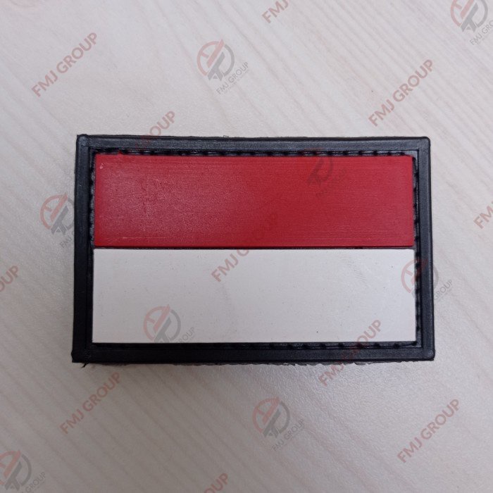 Patch Rubber Indonesia / Patch Karet Merah Putih Perekat / Logo Merah Putih