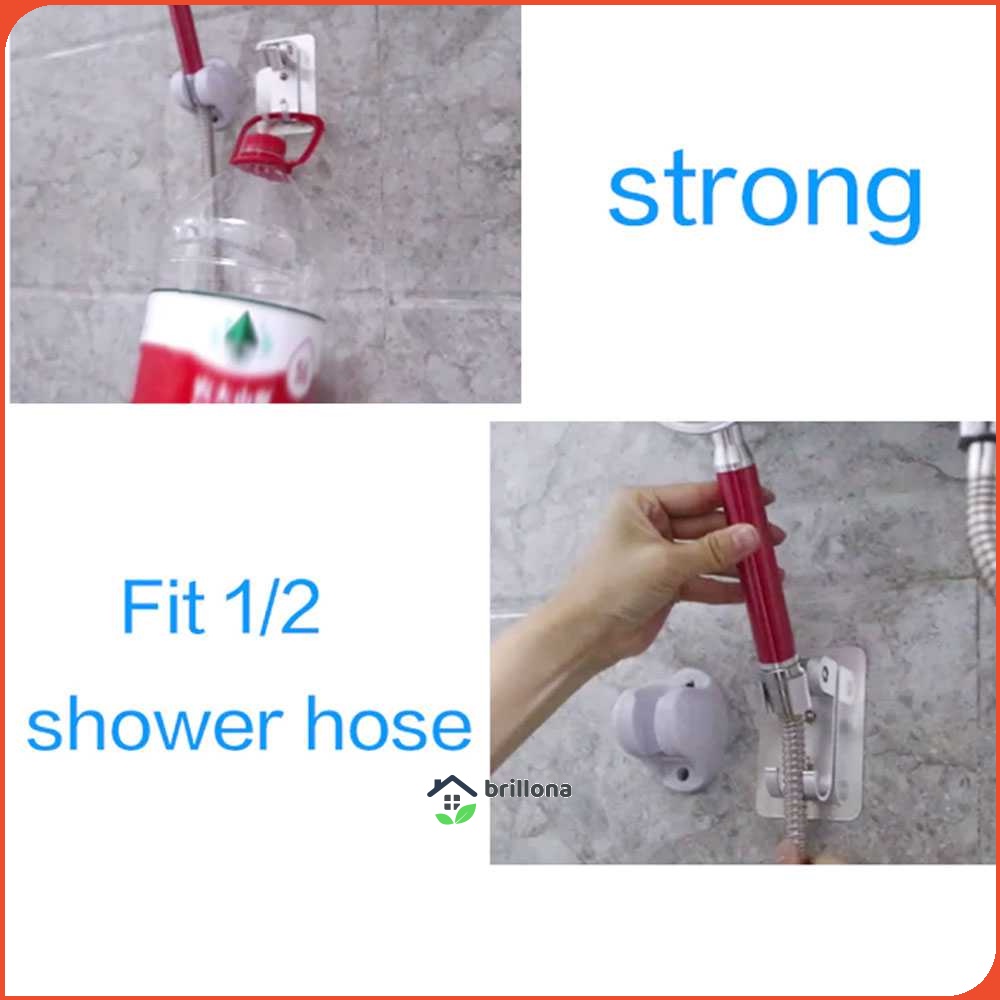 BShower Penyangga Kepala Shower Hose Drill Free Holder Selang 1/2 Inch - BR-201