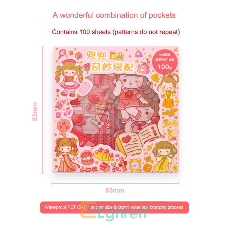 

✨EG-Sticker Adorable Creative Cartoon Girl Scrapbook Small Pattern Sticker-Eghrerr