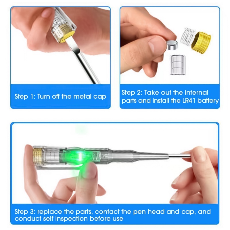 Pen Tester Tegangan Lampu Ganda Warna-Warni/Pen Pengukur Listrik Universal/Alat Pemeliharaan Rumah Tangga