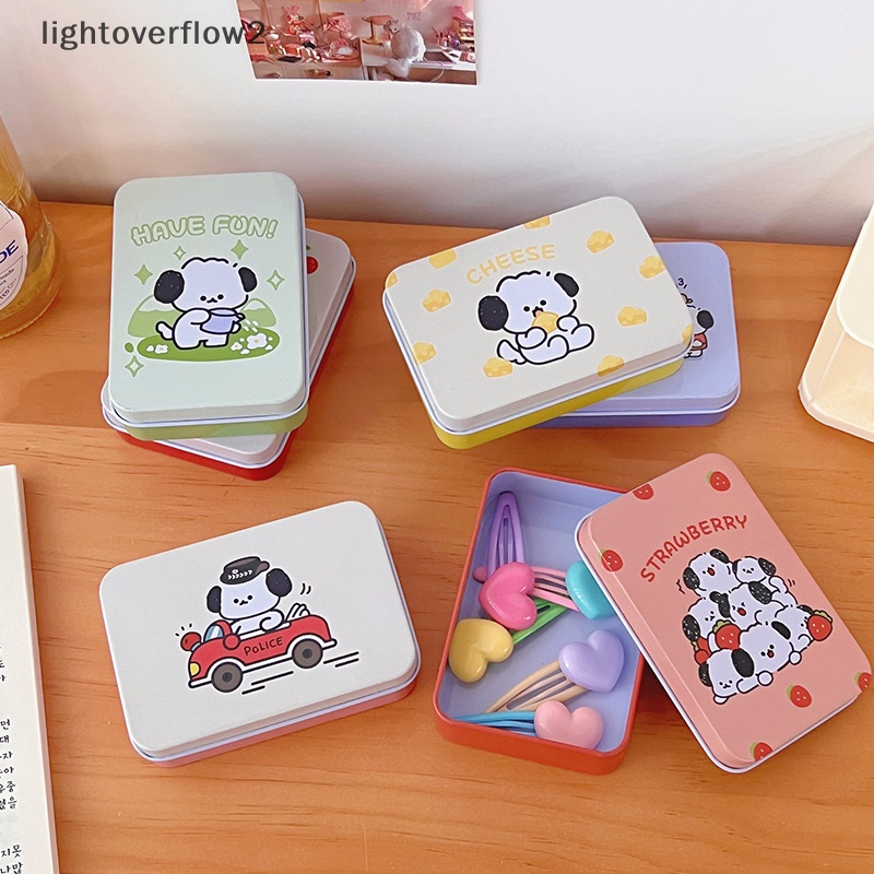 [lightoverflow2] Kartun Persegi Panjang Tinplate Kotak Portable Kreatif Mini Penyimpanan Kartu Kemasan Tin Box Hairpin Perhiasan Kotak Kecil Dekorasi [ID]