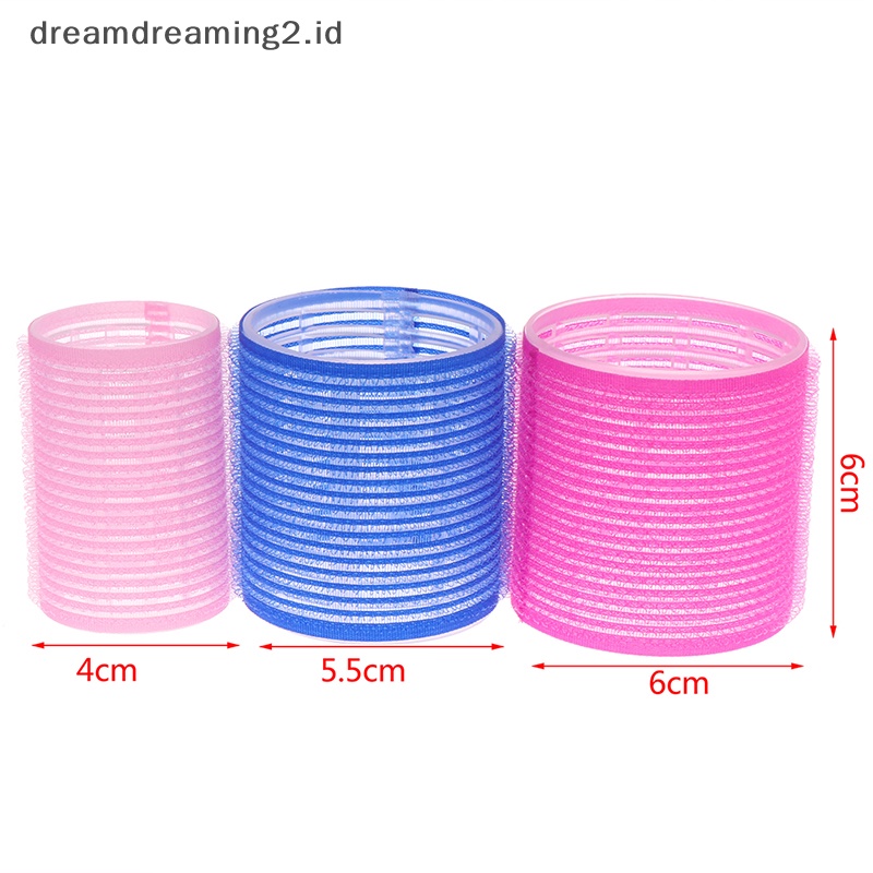 (drea) 6pcs Rol Rambut Perekat DIY Magic Hair Curlers Self Grip Pegang Rol Alat//