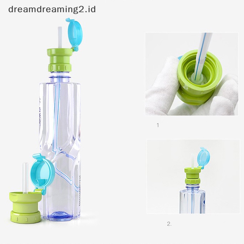 (drea) Hot Sale Botol Minum Anak Portabel Anti Tumpah Jus Soda Water Bottle Twist Cover Dengan Sedotan Anti Tumpah Minuman//