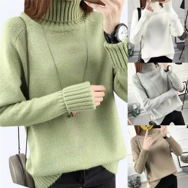 WOMAN WINTER NADIA TURTLENECK LONG SLEEVE TOP KNIT BAJU LENGAN PANJANG WANITA MUSIM DINGIN