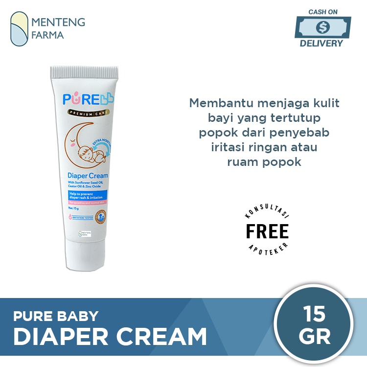 Pure Baby Diaper Cream 15 Gram - Krim Pelindung Kulit Bayi Area