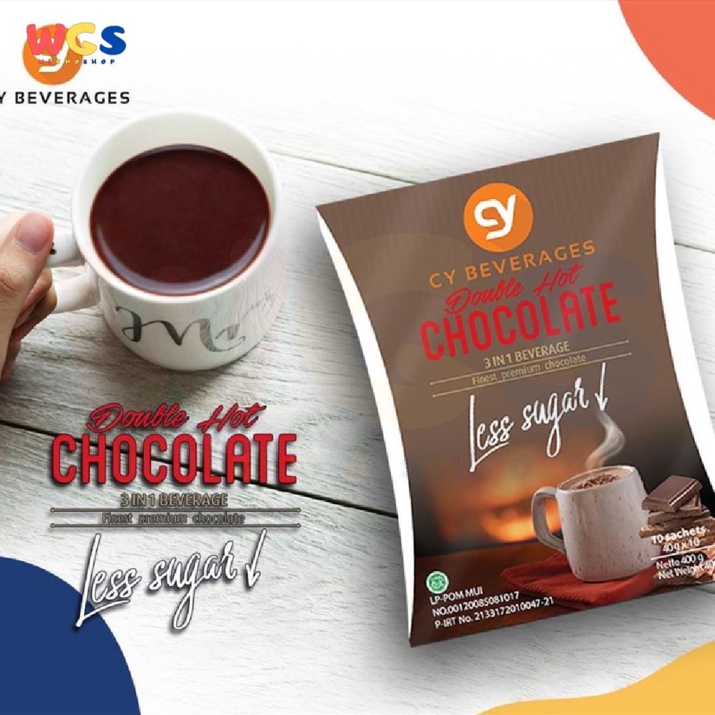 CY Beverages Double Hot Premium Chocolate 3 in 1 Less Sugar 8p x 39g