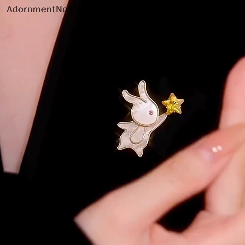 [AdornmentNo1] Bros Bintang Pengambil Kelinci Lucu Untuk Wanita Kartun Hewan Bunny Lapel Pin [ID]