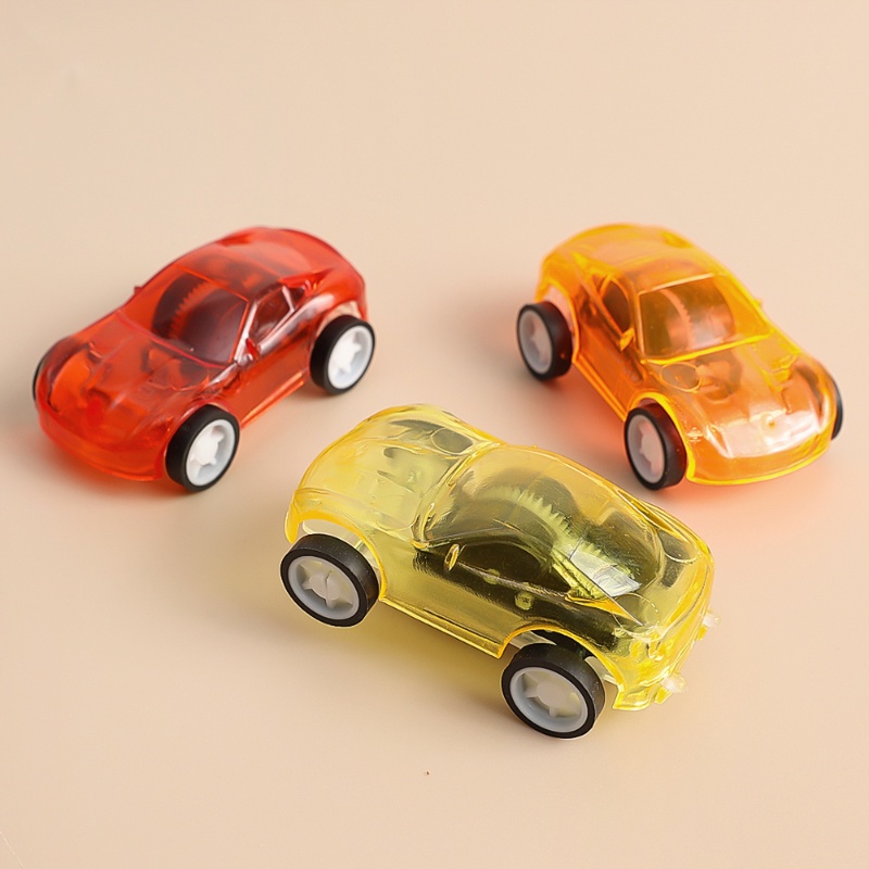 1pc Warna Random Mobil Mainan Mini Transparan ABS Plastik/Fun Inertia Drive Mobil Tarik Kecil/Mainan Kasual Anak-Anak Kreatif Hadiah Ulang Tahun