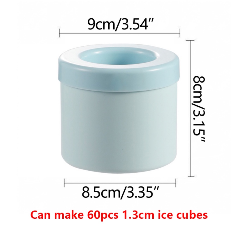 Silinder Silikon Cetakan Es Batu Bulat Ice Bucket Cup Mold Kreatif Kulkas Freeze Ice Maker Untuk Alat Barware Dapur