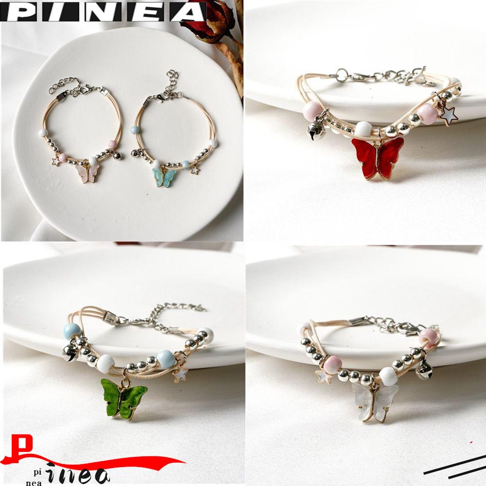 Gelang Kupu-Kupu Nanas Bell Beads Adjustable Teman Hadiah Liontin