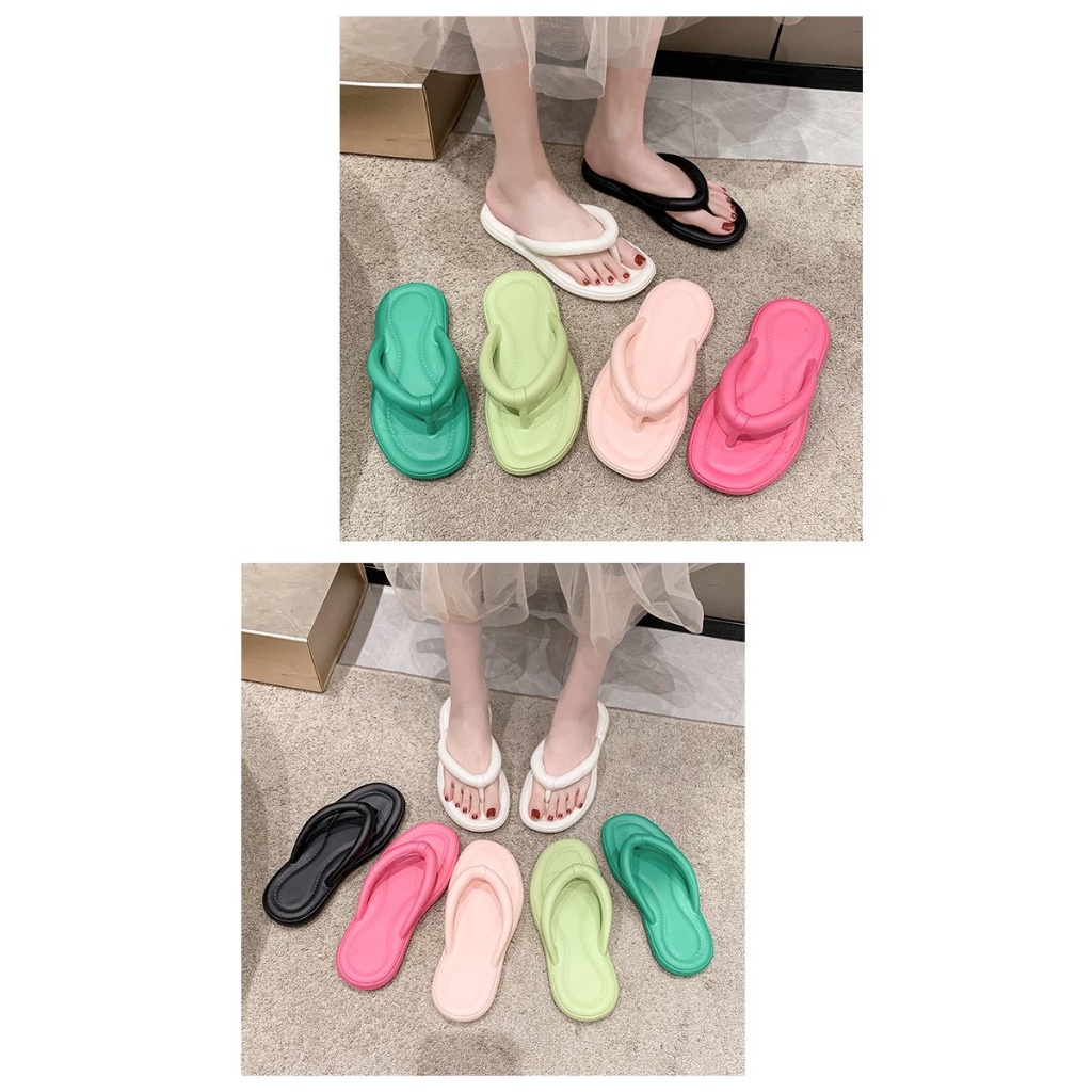 SD18 PVC Sandal Jepit Wanita Import Bangkok Karet Bulat Rubber Rebal Anti Slip Bahan Lentur Elastis Empuk