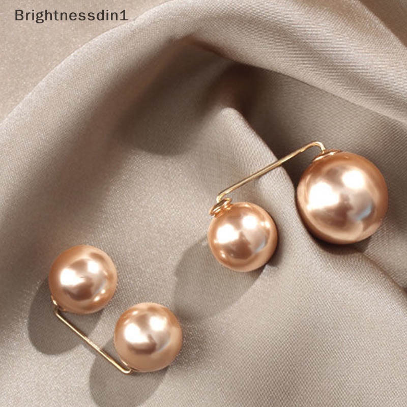[Brightnessdin1] Bros Bergaya Wanita Pinggang Halus Perubahan Besar Mutiara Kecil Bros Gesper Tetap Pakaian Celana Pinggang Anti Malu Tombol Pin Aksesoris Butik