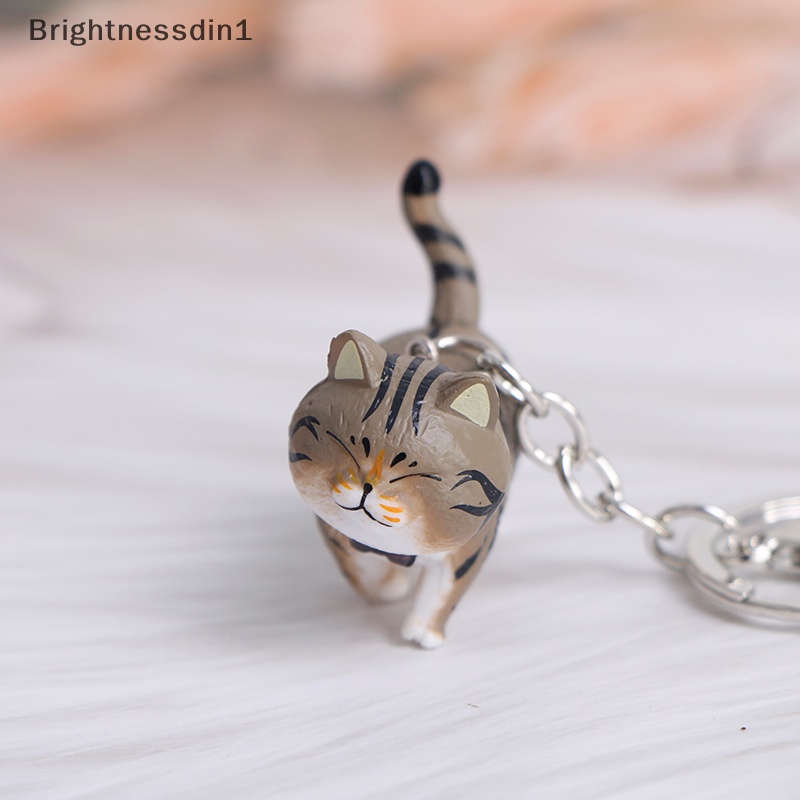 [Brightnessdin1] Gantungan Kunci Liontin Kucing Kartun Lucu Kitten Cat Key Chain Shake Head Bag Keychains Boutique