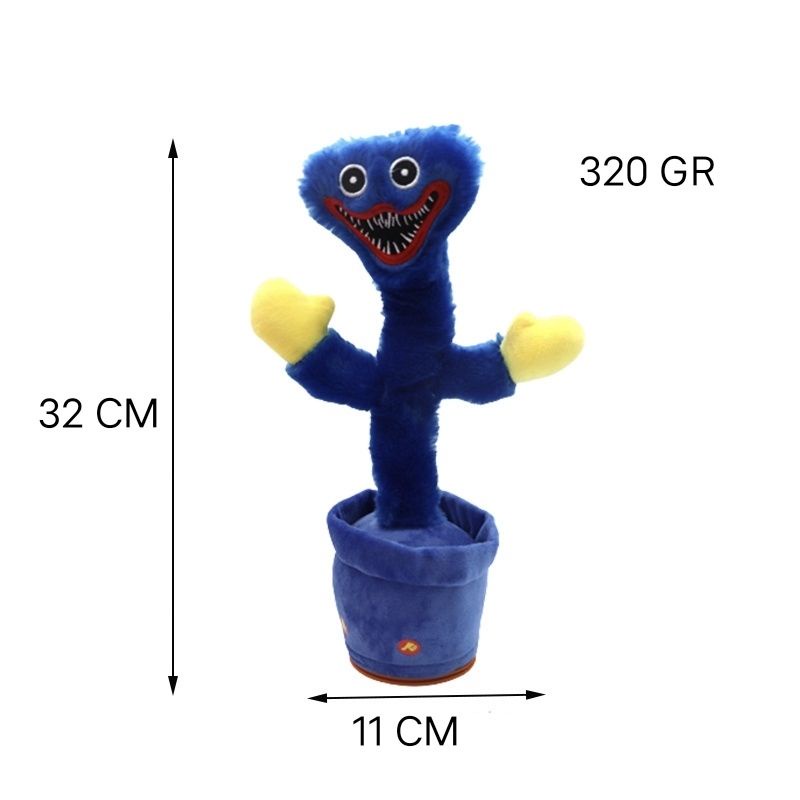 Boneka Poppy Playtime Stuffed Toys Huggy Wuggy Dancing Speaking kaktus mainan bernyanyi dan menari berkarakter dan interaktif