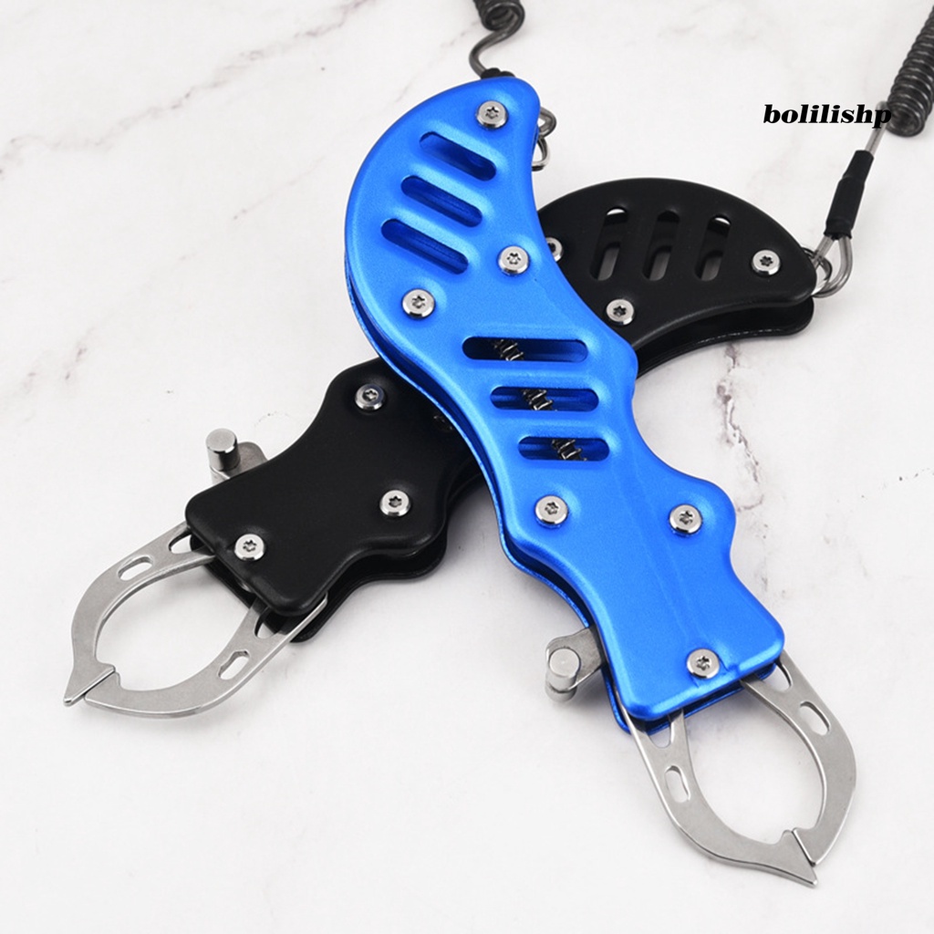 Bo-1 Set Fish Lip Gripper Operasi Tekan Otomatis Rebound Control Fish Stainless Steel Lure Clamp Memancing Tang Peralatan Angling