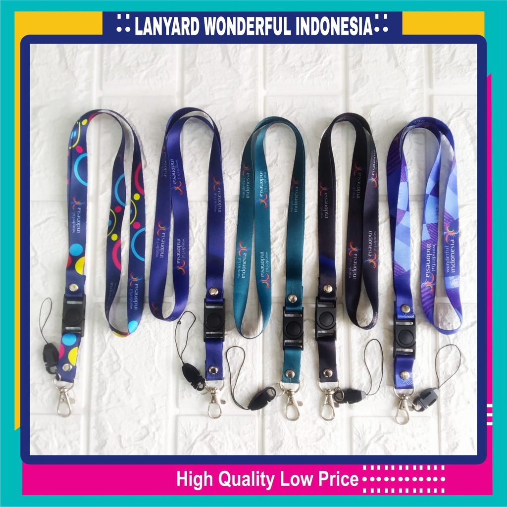 

Lanyard Tali Gantungan ID Card WONDERFUL INDONESIA (Ukuran 1,5cm) Free Strap HP/Flashdisk