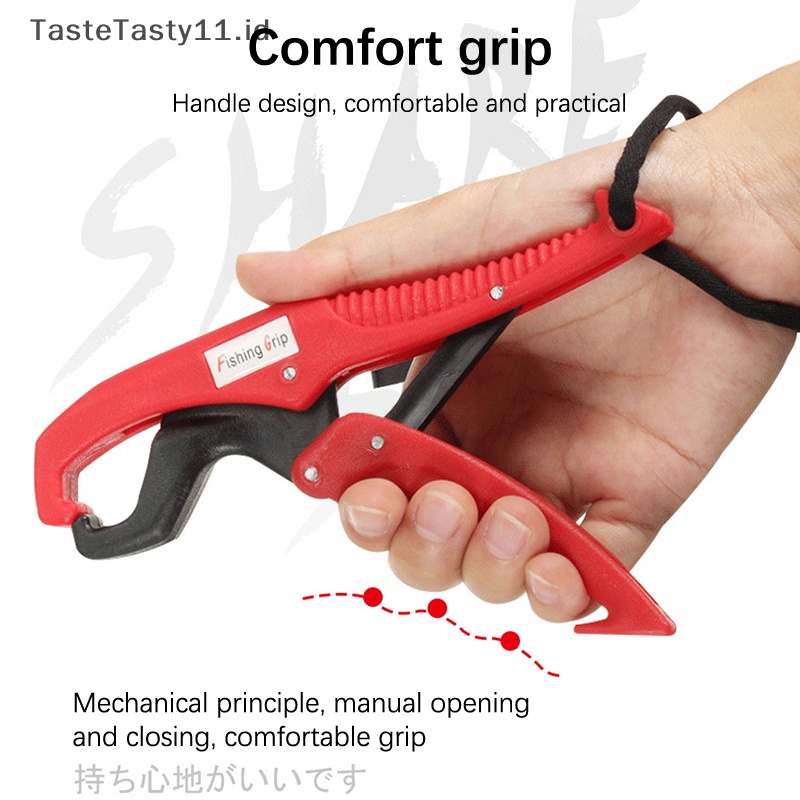 Tastetasty Fish Grabber Plier Controller Fish Grip ABS Grip Tackle Holder Penjepit Ikan Dengan Tali Adjustable Aksesoris Pancing.