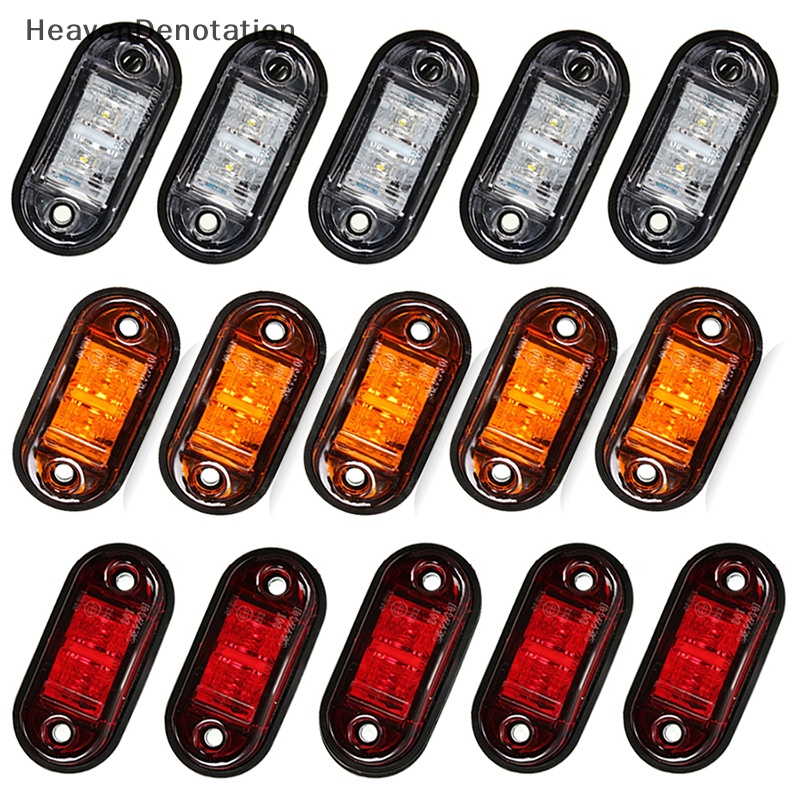 [HeavenDenotation] 10pcs Lampu Peringatan Lampu Dioda LED Trailer Truk LED Side Marker Lamp HDV