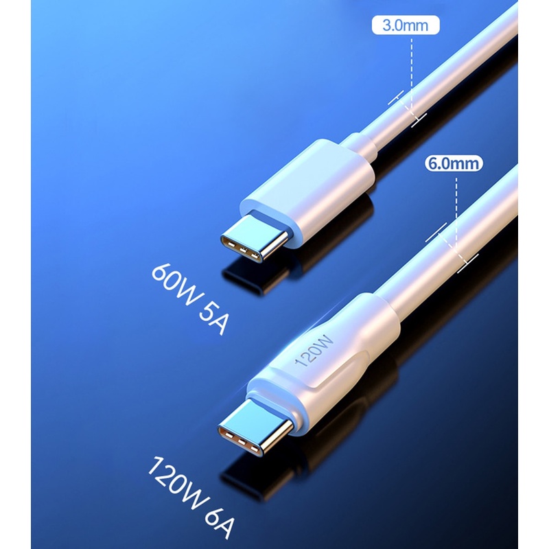 120w 6A Super Fast Charge Tipe Micro USB Type-C C Kabel Untuk Aksesoris Ponsel Charger USB C Kabel Untuk iPhone Android