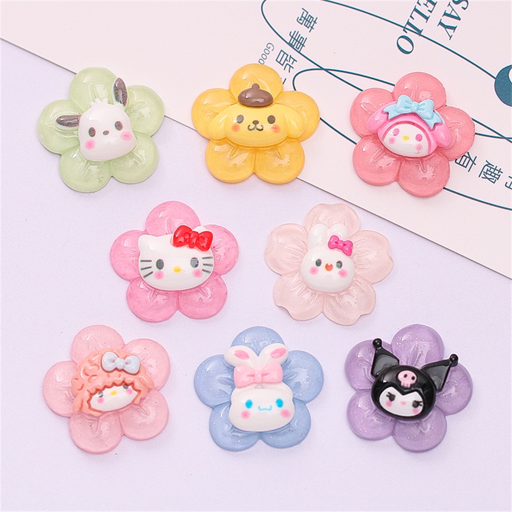 Glue 1 Buah Kartun Sanrio Resin Aksesori Perhiasan Casing Ponsel Lem Krim Bahan Diy Cangkir Air Patch Cinnamoroll Pochacco Kuromi Dekorasi