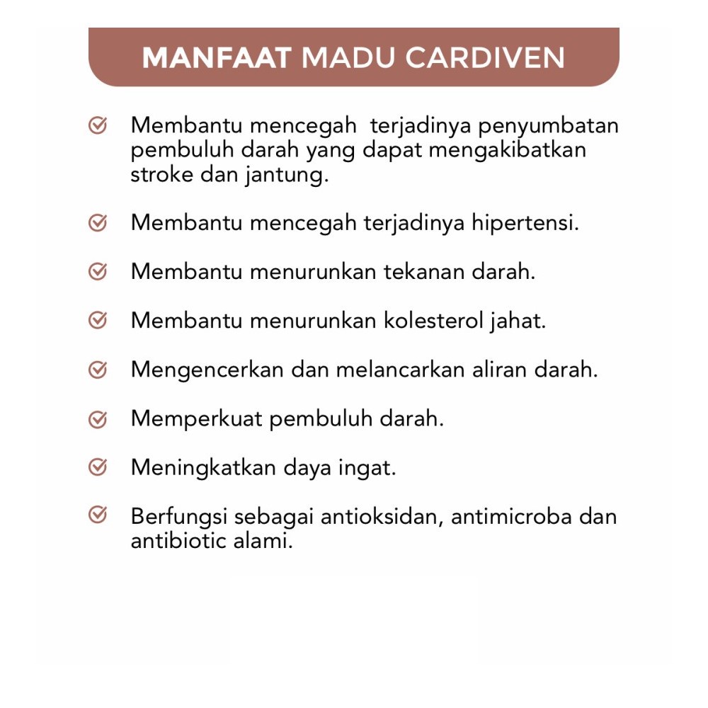 Madu Cardiven Asli  Obat Herbal Jantung Koroner, Kolestrol, Pengencer Darah jantung koroner