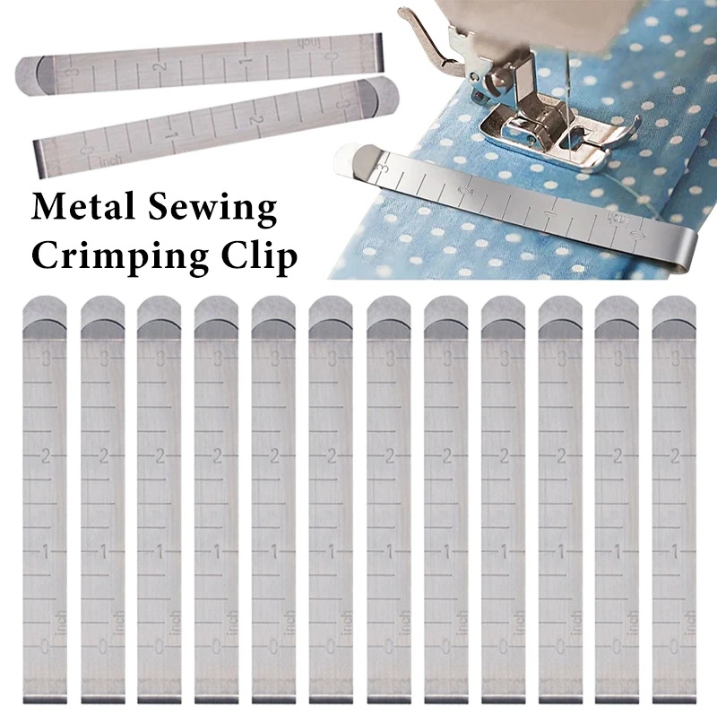 Klip Crimping Jahit Logam/Klip Hemming Stainless Steel/Penggaris Quilting DIY Sewing Clip Tools/DIY Aksesoris Jahit Penggaris Kain Pengukur Untuk Quilting Crimping Clips