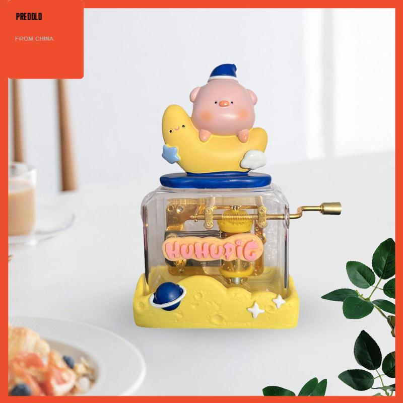 [Predolo] Kotak Musik Kartun Hewan Novelty Portable Engkol Tangan Musical Box Collectible