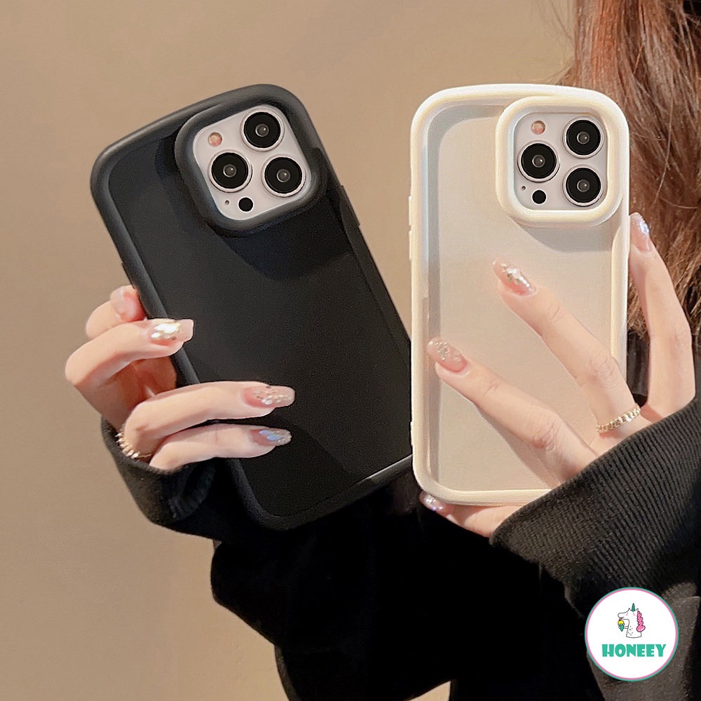 IPHONE Casing Ponsel Tahan Guncangan Retro Minimalis Polos simple Untuk Iphone14 13 12 11 Pro Max14 Plus Case Lucu Mewah Manis Tebal Cover